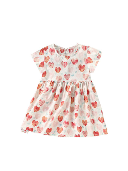 Love round neck short sleeved skirt