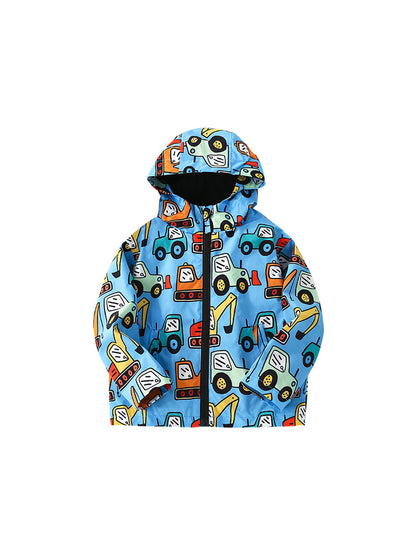 Blue Car Cartoon Hoodie