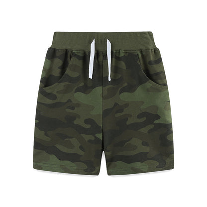 Military green camouflage shorts