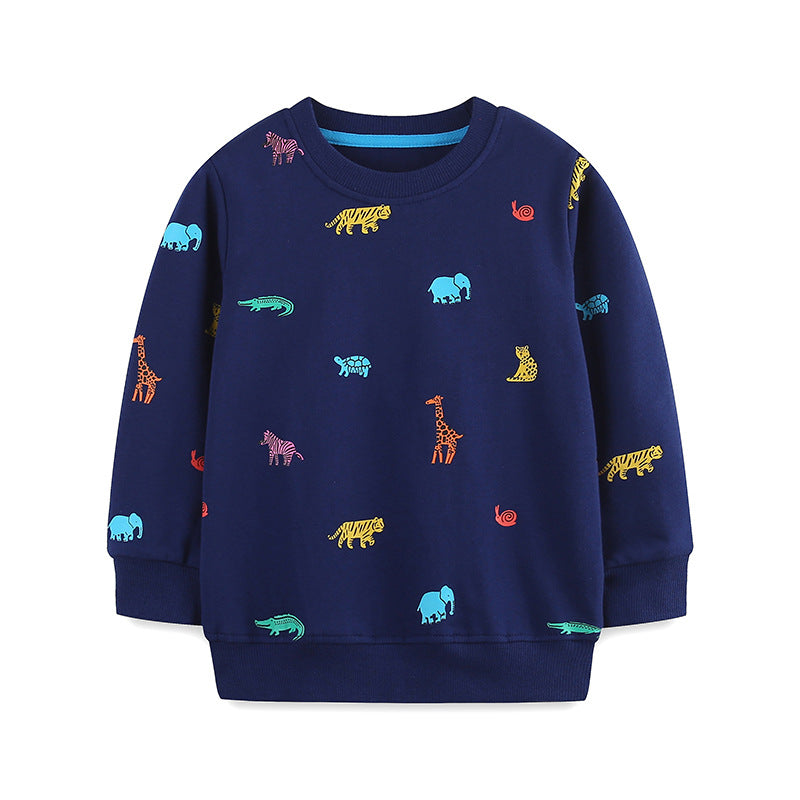 Knitted cotton round neck children's base shirt