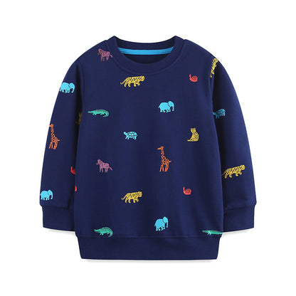 Knitted cotton round neck children's base shirt