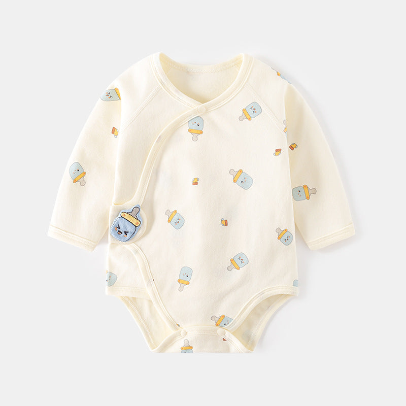 baby bottle stick side opening triangle romper
