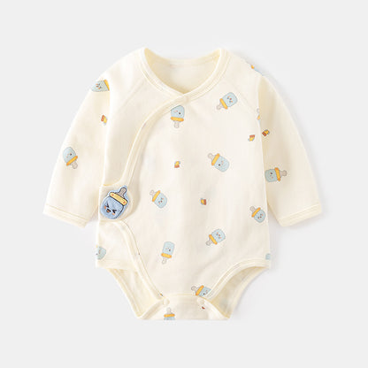 baby bottle stick side opening triangle romper