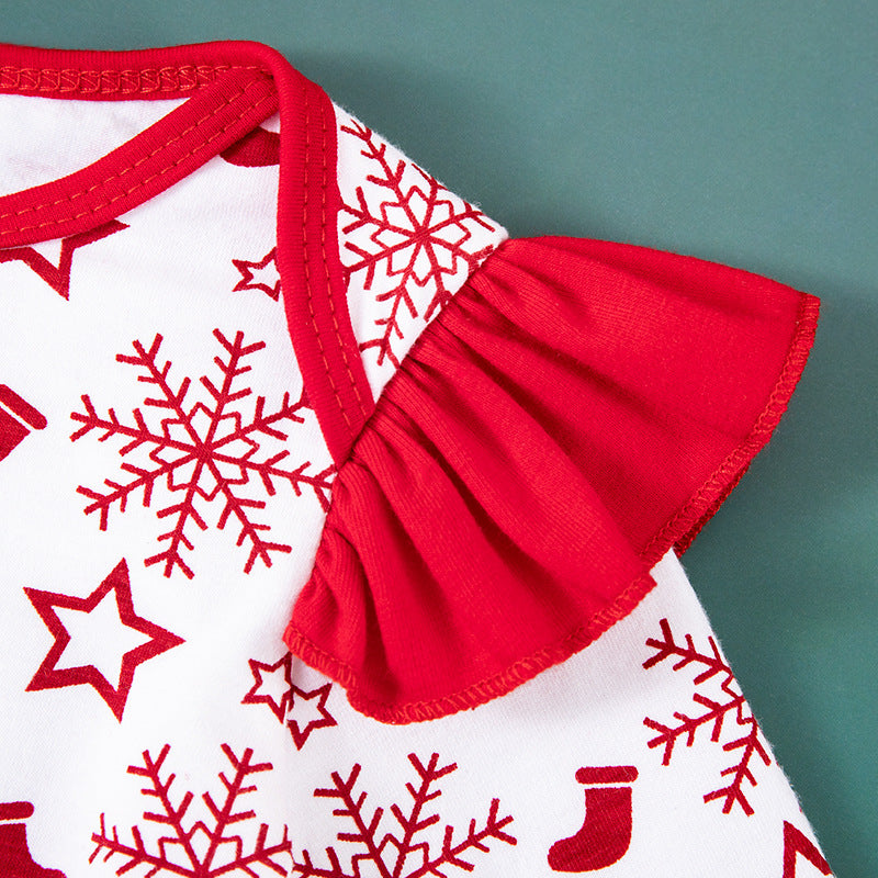 Red snowflakes romper