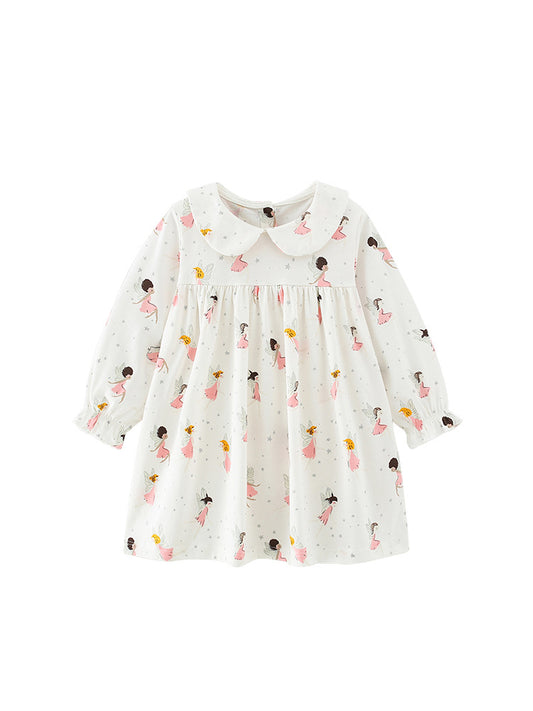 Collar cute angel long sleeved skirt