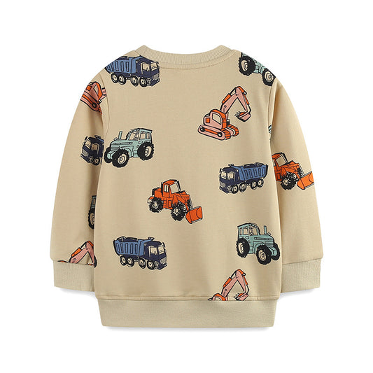 Car printed long sleeved children's shirt