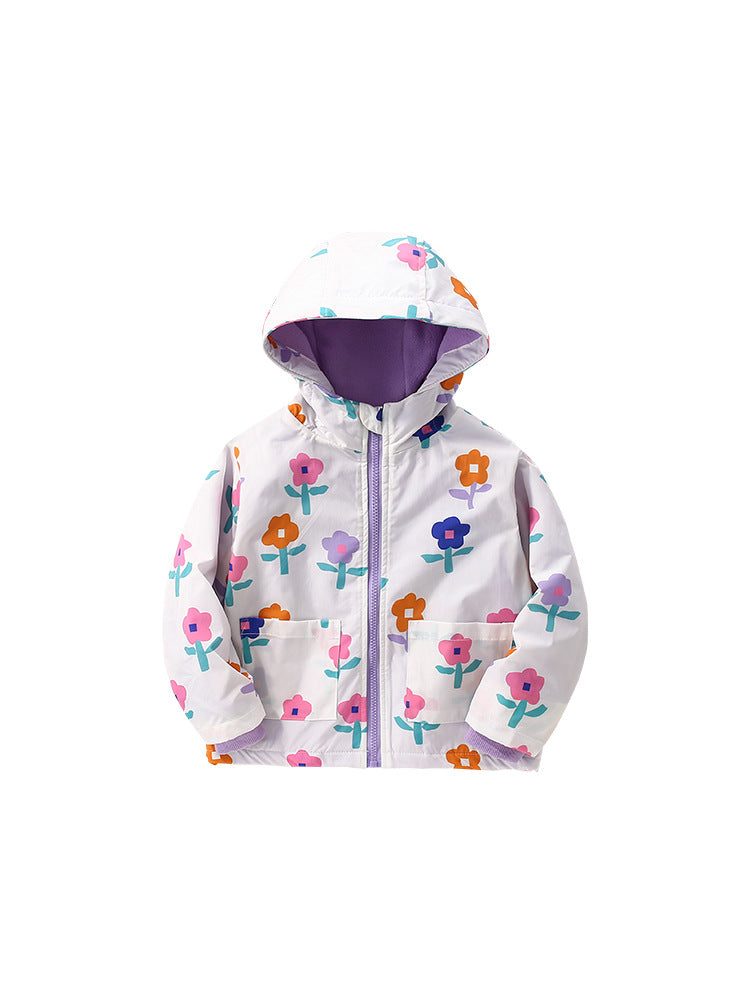 Pixel small flower windbreaker