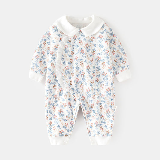 Collar seaweed long sleeved jumpsuit