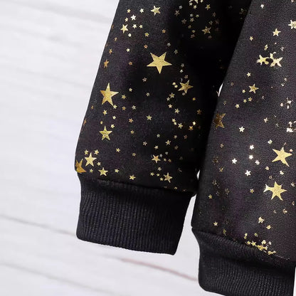 Star round neck hoodie