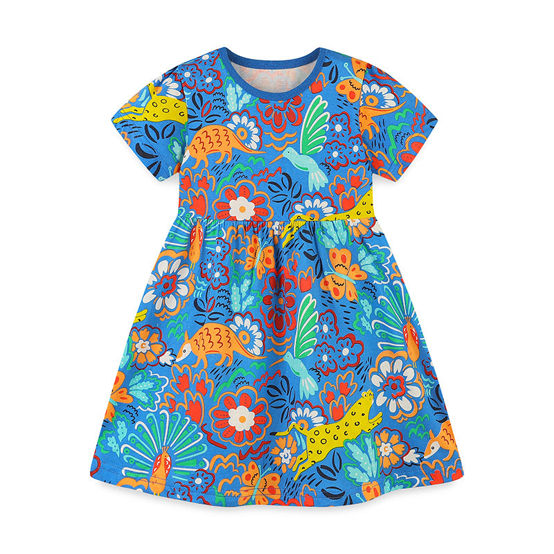 Blue Sunflower Vitality Short Sleeve Skirt