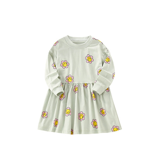 Sun flower long sleeved skirt