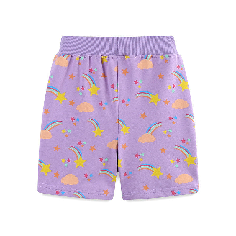 Purple fireworks shorts