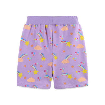 Purple fireworks shorts