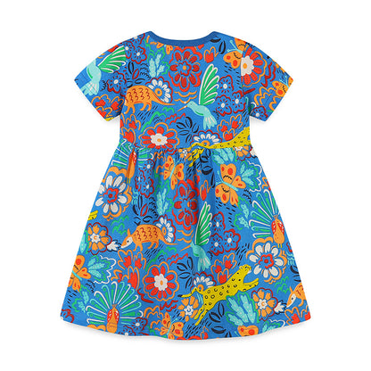 Blue Sunflower Vitality Short Sleeve Skirt