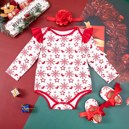 Red snowflakes romper