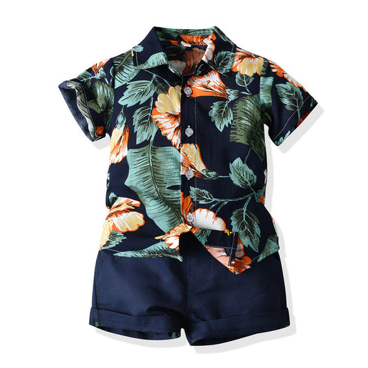 Children's flower short sleeved shirt