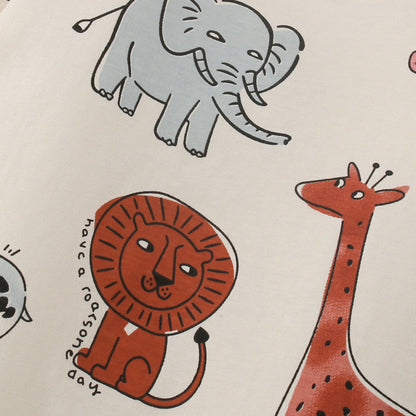 Colorful animal rice white two-piece set