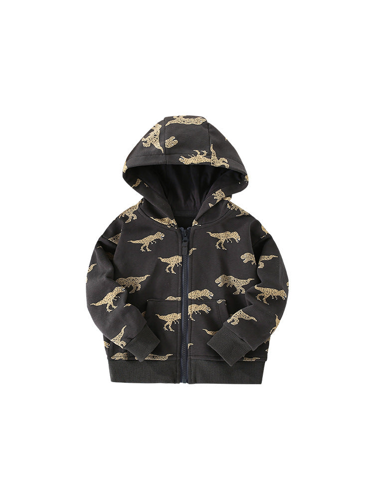 Handsome dinosaur zipper hoodie