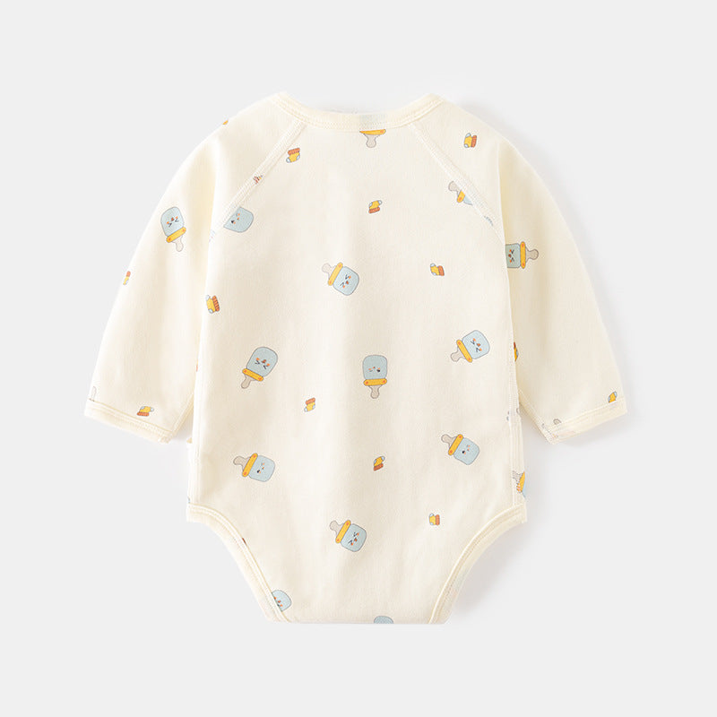 baby bottle stick side opening triangle romper