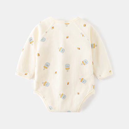 baby bottle stick side opening triangle romper