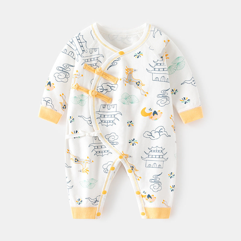 Yellow floor buckle jumpsuit