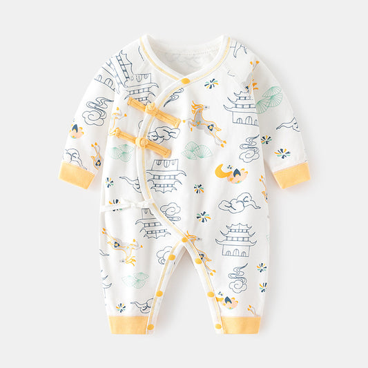 Yellow floor buckle jumpsuit