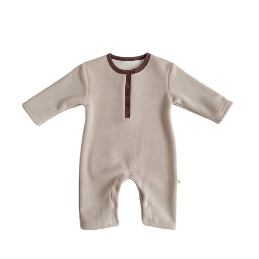 Suede apricot romper