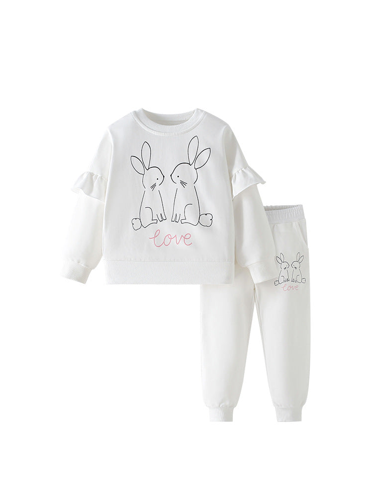 Cute Line Little Rabbit Pair Two Piece Set