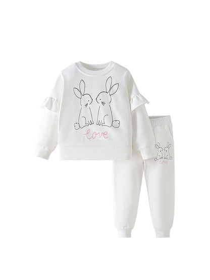 Cute Line Little Rabbit Pair Two Piece Set