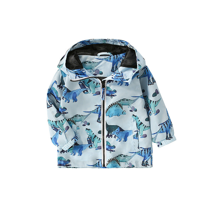 Blue cartoon dinosaur hoodie
