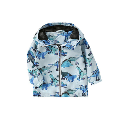 Blue cartoon dinosaur hoodie